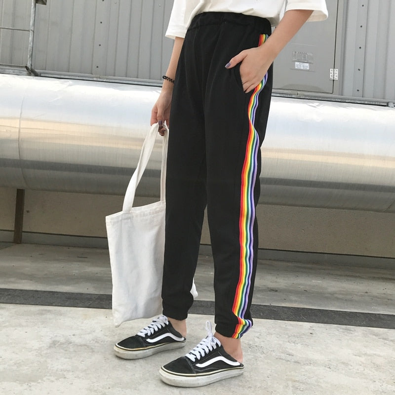 Rainbow Band Korean Pants