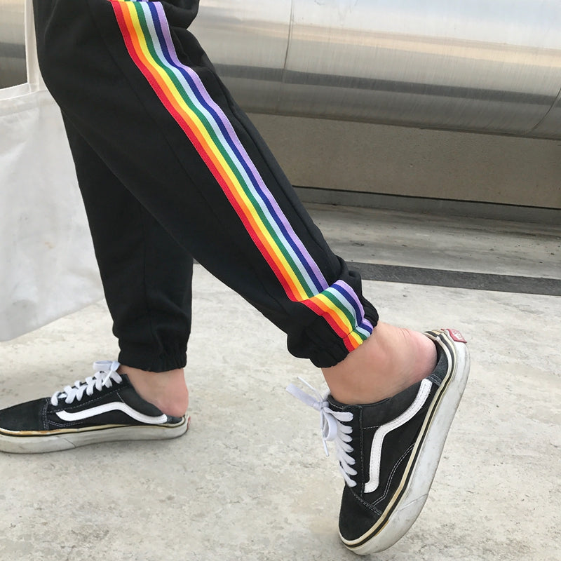 Rainbow Band Korean Pants