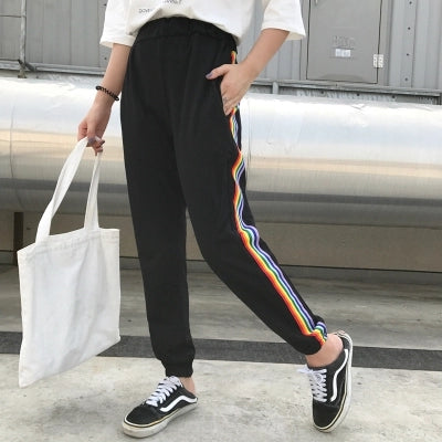 Rainbow Band Korean Pants